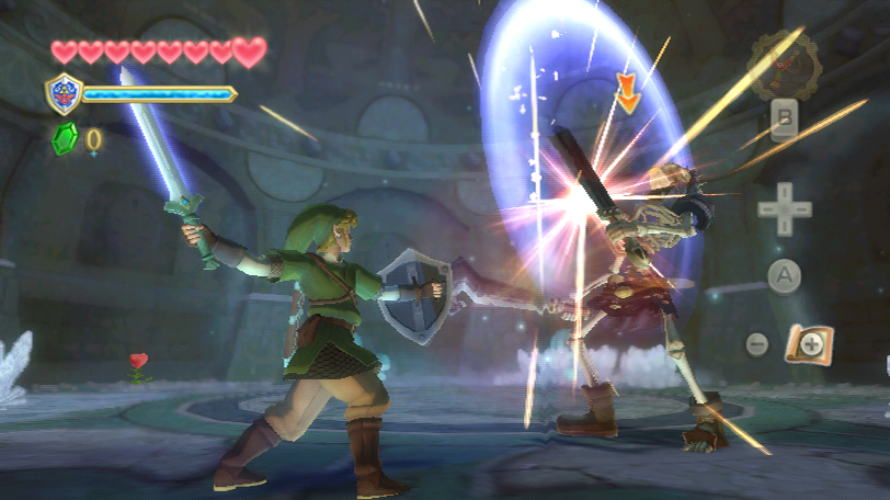 Link kämpft gegen einen Skelettritter in "The Legend of Zelda: Skyward Sword".