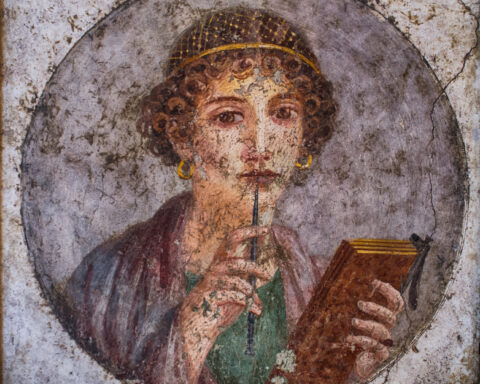 Ancient fresco Sappho